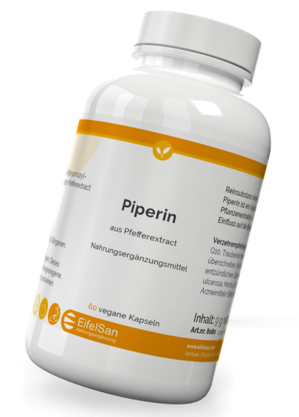 Piperin 8 mg - 60 Kapseln Schwarzer Pfeffer-Extrakt