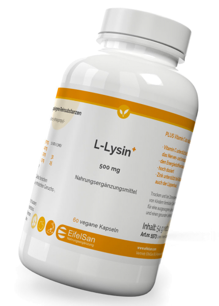 L-Lysin 500 mg - 60 Kapseln mit Acerola und Zink
