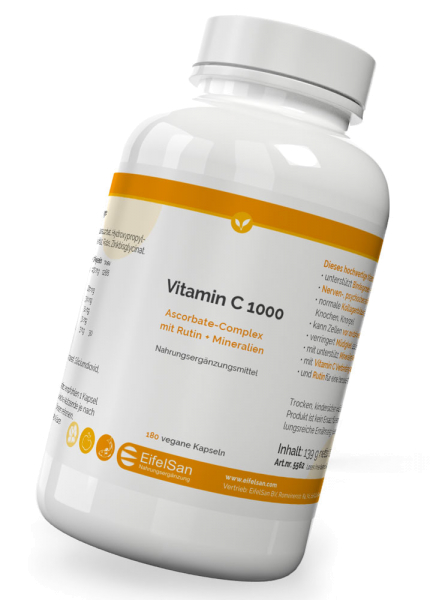 Vitamin C 1000  - 180 Kapseln Ascorbat-Komplex 2 x 500 mg