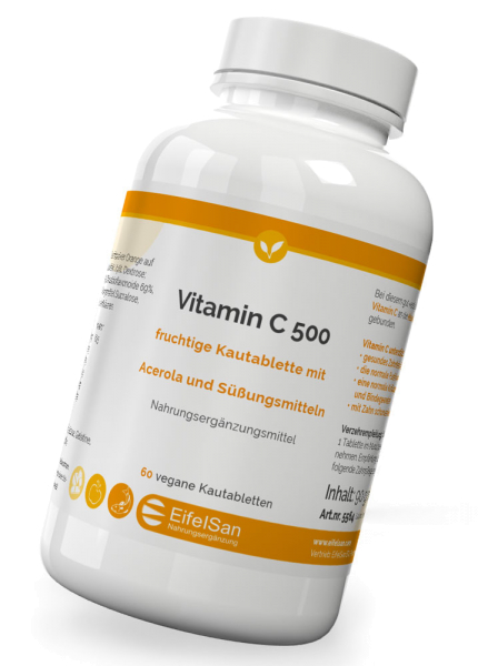 Vitamin C 500 mg - 60 Kautabletten mit Acerola