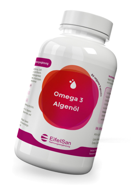 Omega-3 Algenöl 1000 mg - 60 vegane Kapseln DHA + EPA hochdosiert