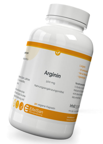 L-Arginin 500 mg - 90 vegane Kapseln