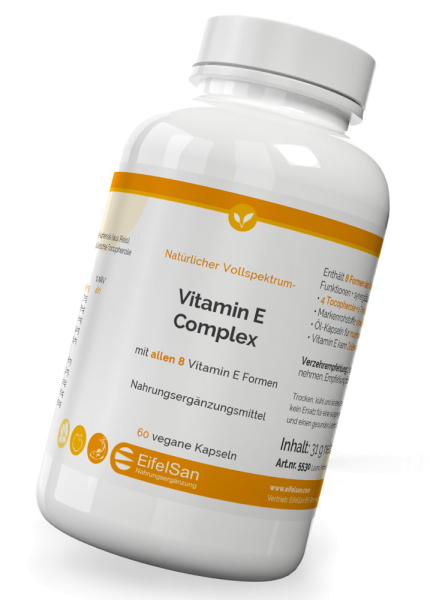 Vitamin E Vollspektrum - 60 Kapseln mit Tocotrienolen und Tocopherolen