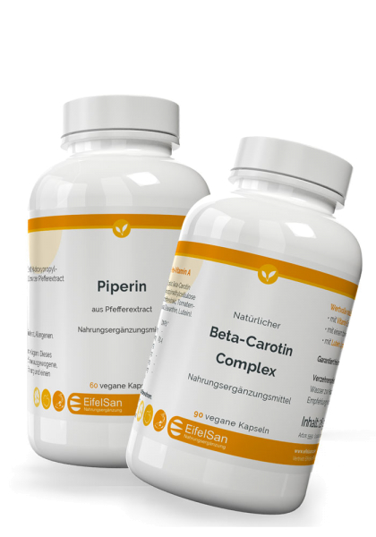 Beta-Carotin Komplex vegan + Piperin 8 mg aus Pfefferextrakt