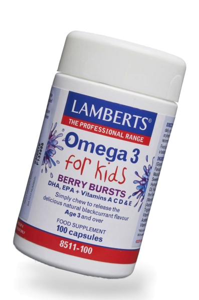 Kinder Omega-3 - 100 Kaukapseln DHA + EPA Schwarze Johannisbeere