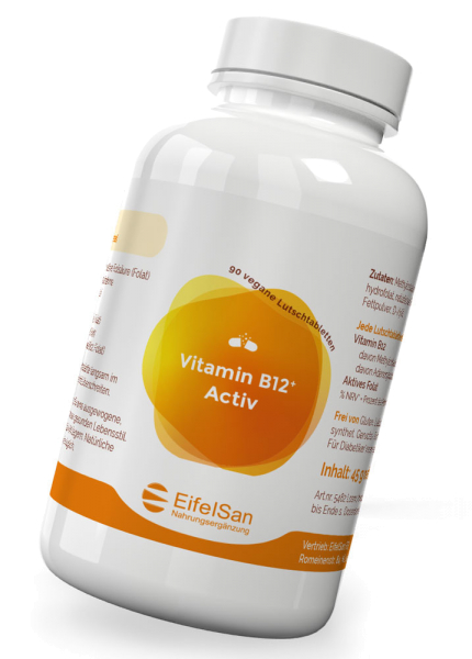 Vitamin B12 Aktiv Komplex 1000 µg - 90 sublingual Tabletten mit Folat